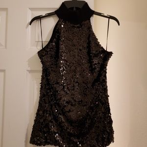 INC Black sequin top